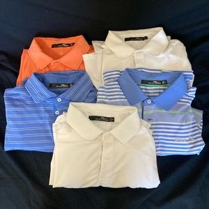 5 Men’s Ralph Lauren RLX Golf Shirts, size medium, excellent condition